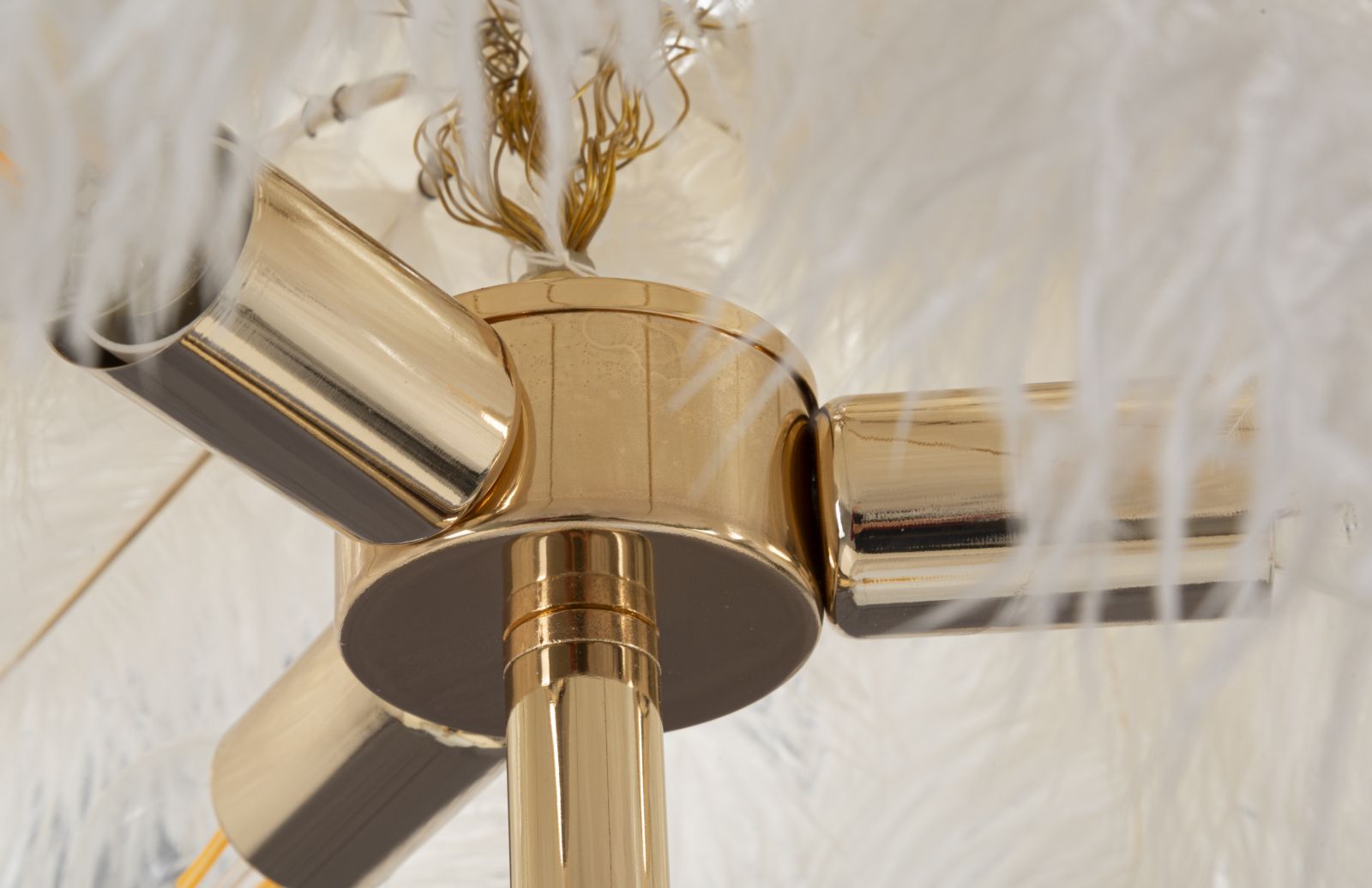 Candeeiro de Pé GLAM – Dourado e Branco
