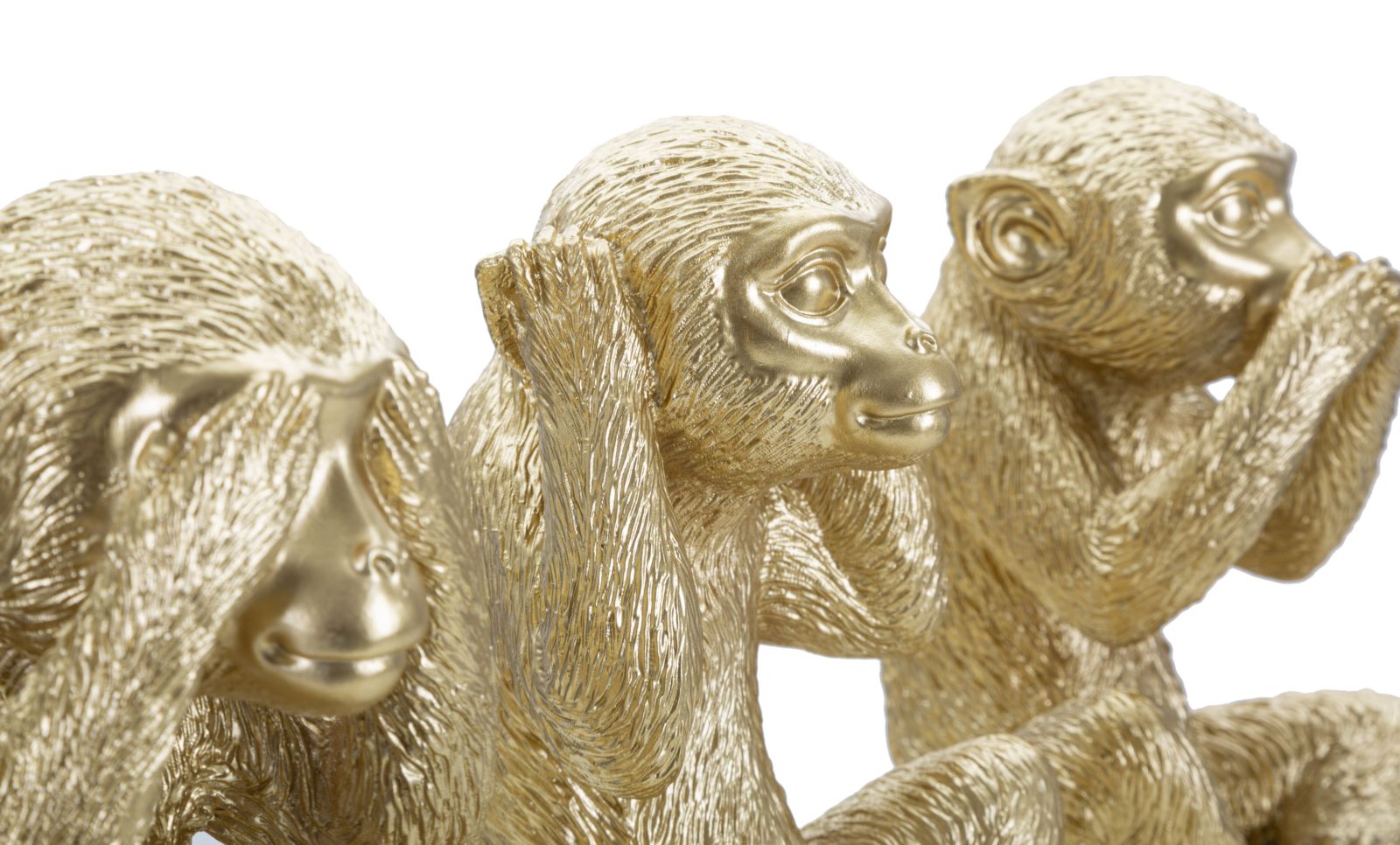 Conjunto de 3 Macacos Sentados GLAM – Dourado