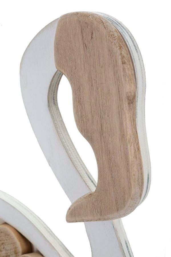 Escultura Moderna em Forma de Flamingo – Branco, Natural