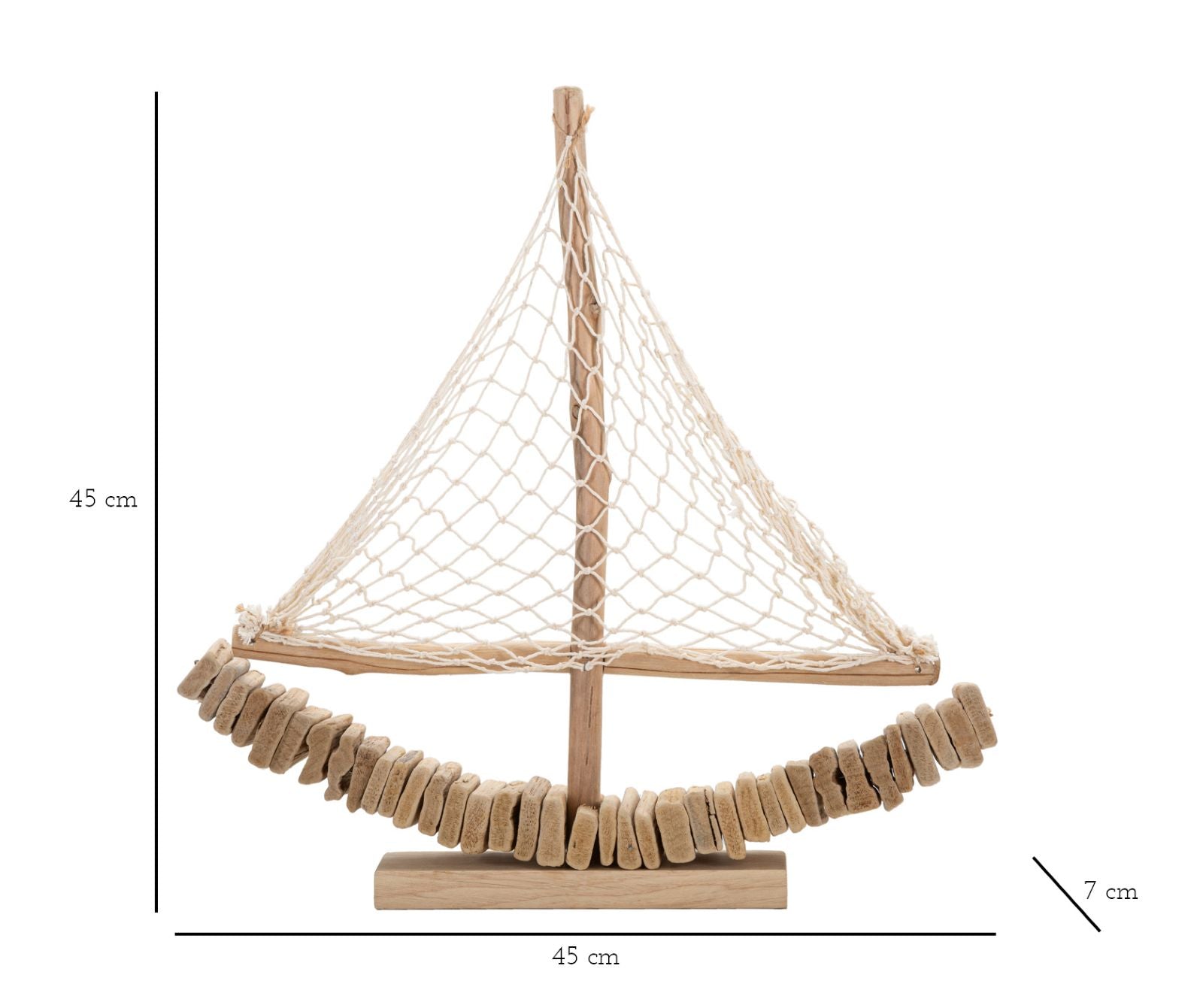 Escultura de Barco à Vela MODERN – Natural