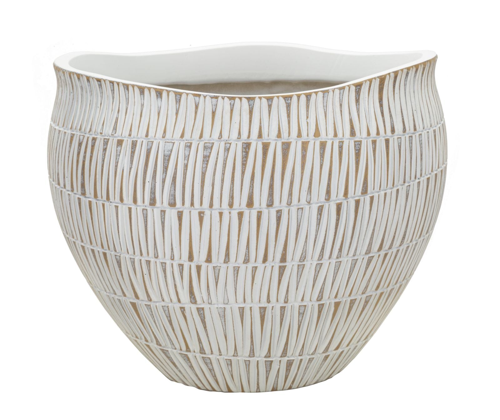 Cachepot Modern – Dourado, Branco