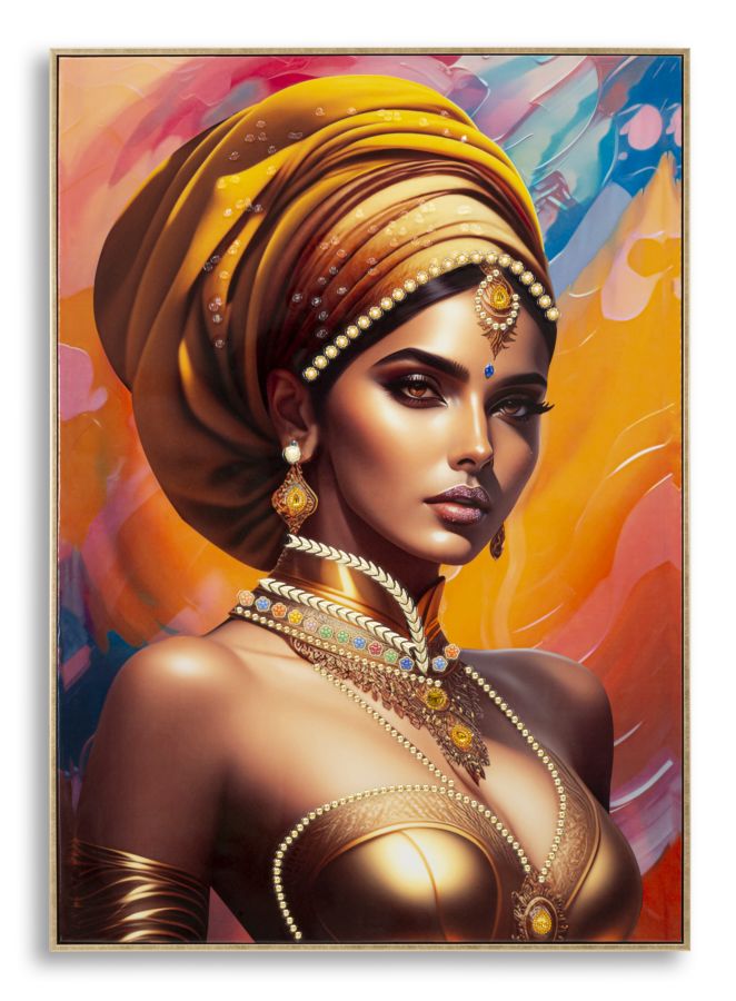 Pintura em Tela – Multicolor – Madeira de Abeto – Metal