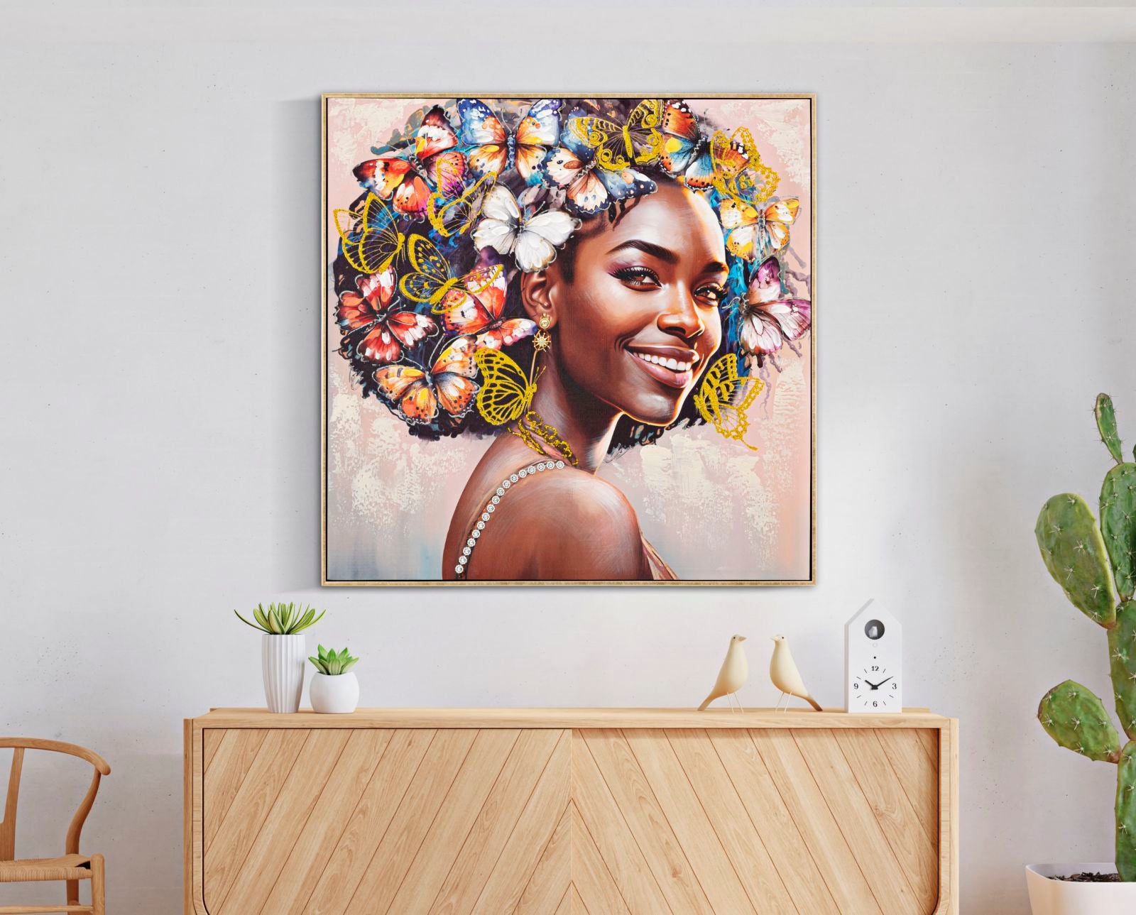 Pintura em Tela – Multicolor – Metal Dourado, Madeira de Abeto