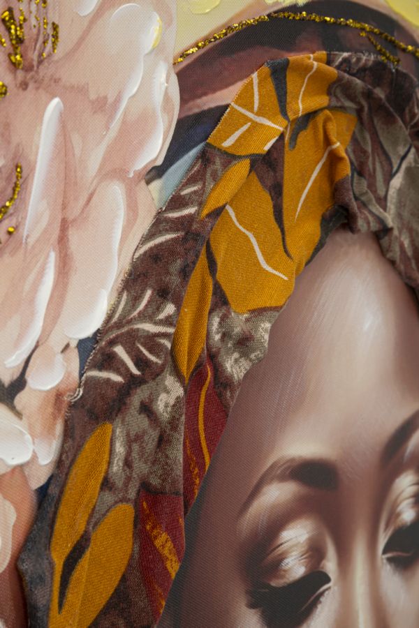 Pintura em Tela – Multicolor – Moldura Metálica Dourada