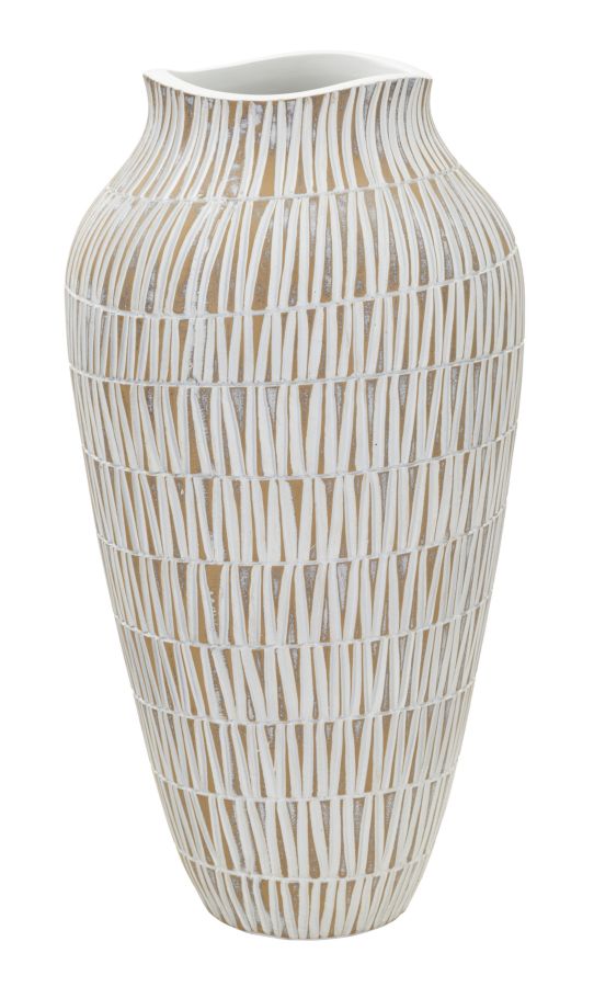 Vaso Moderno em Resina – Dourado, Branco