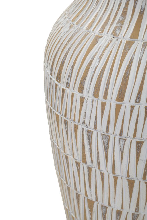 Vaso Moderno em Resina – Dourado, Branco