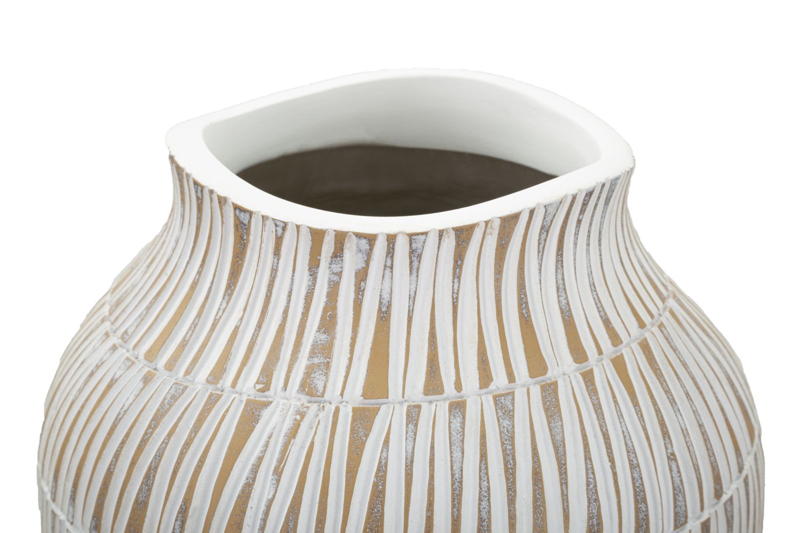 Vaso Moderno em Resina – Dourado, Branco