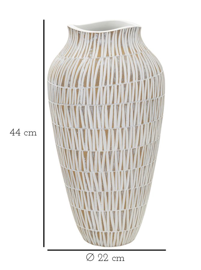 Vaso Moderno em Resina – Dourado, Branco