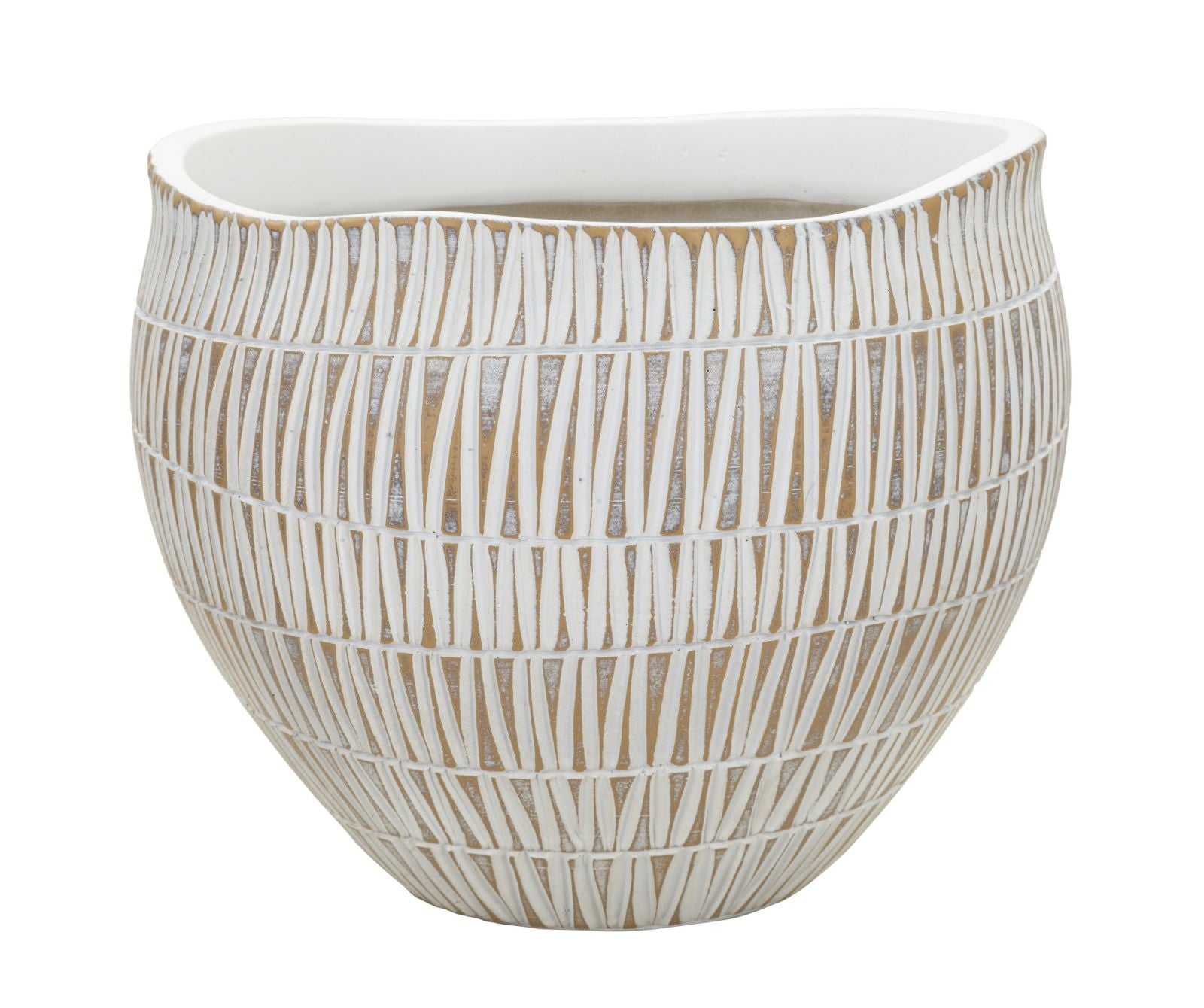 Cachepot Modern – Dourado, Branco