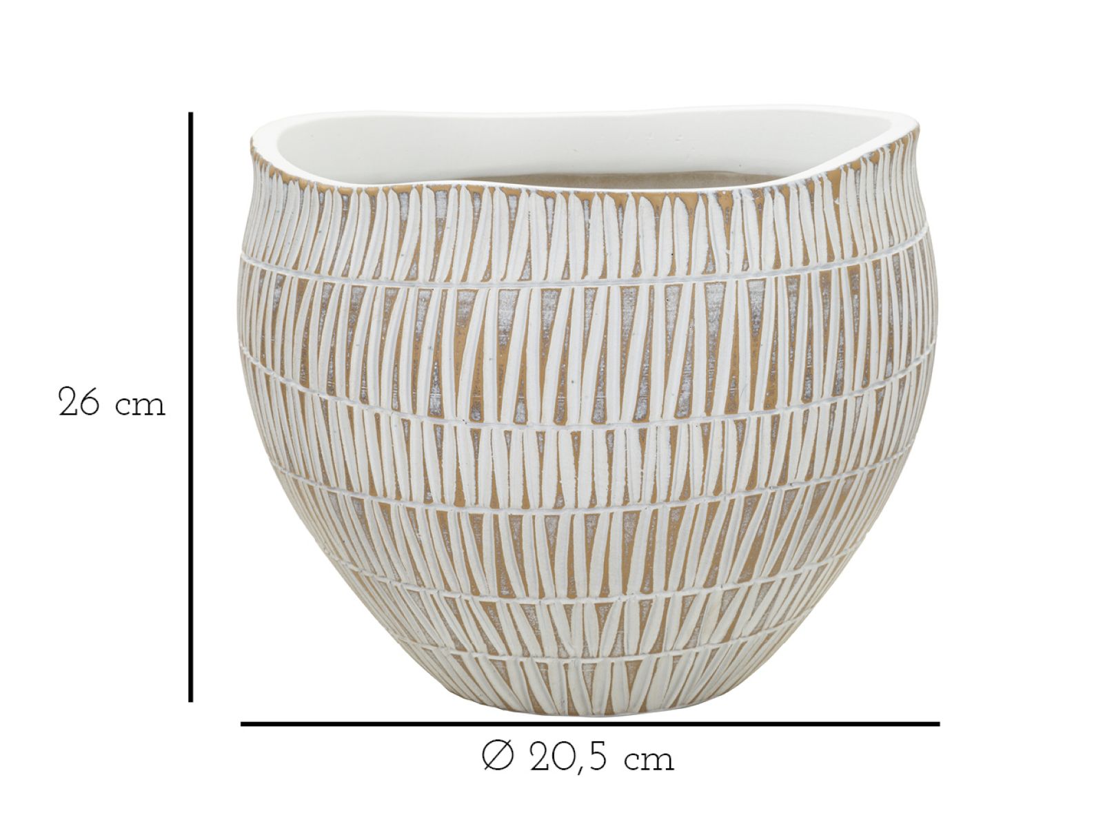 Cachepot Modern – Dourado, Branco