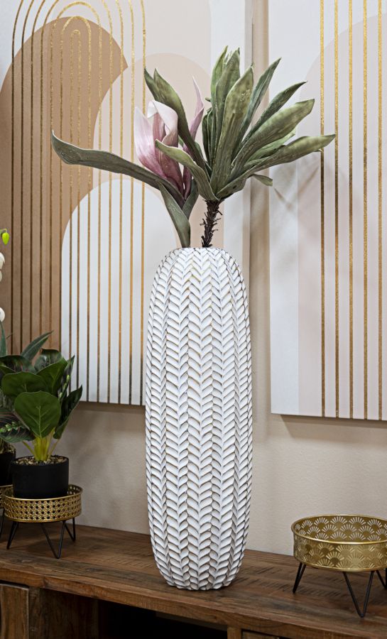 Vaso de Resina MODERN – Dourado e Branco
