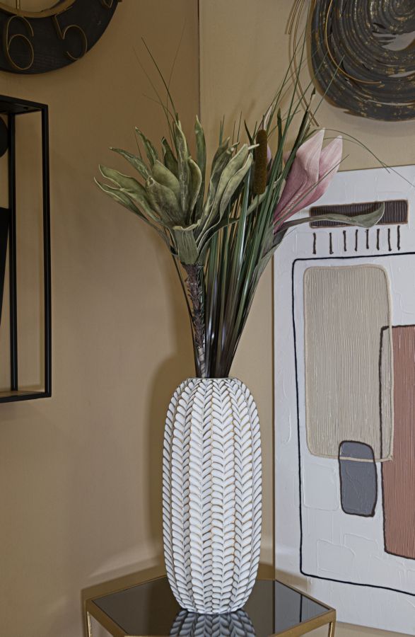 Vaso de Resina MODERN – Ouro, Branco