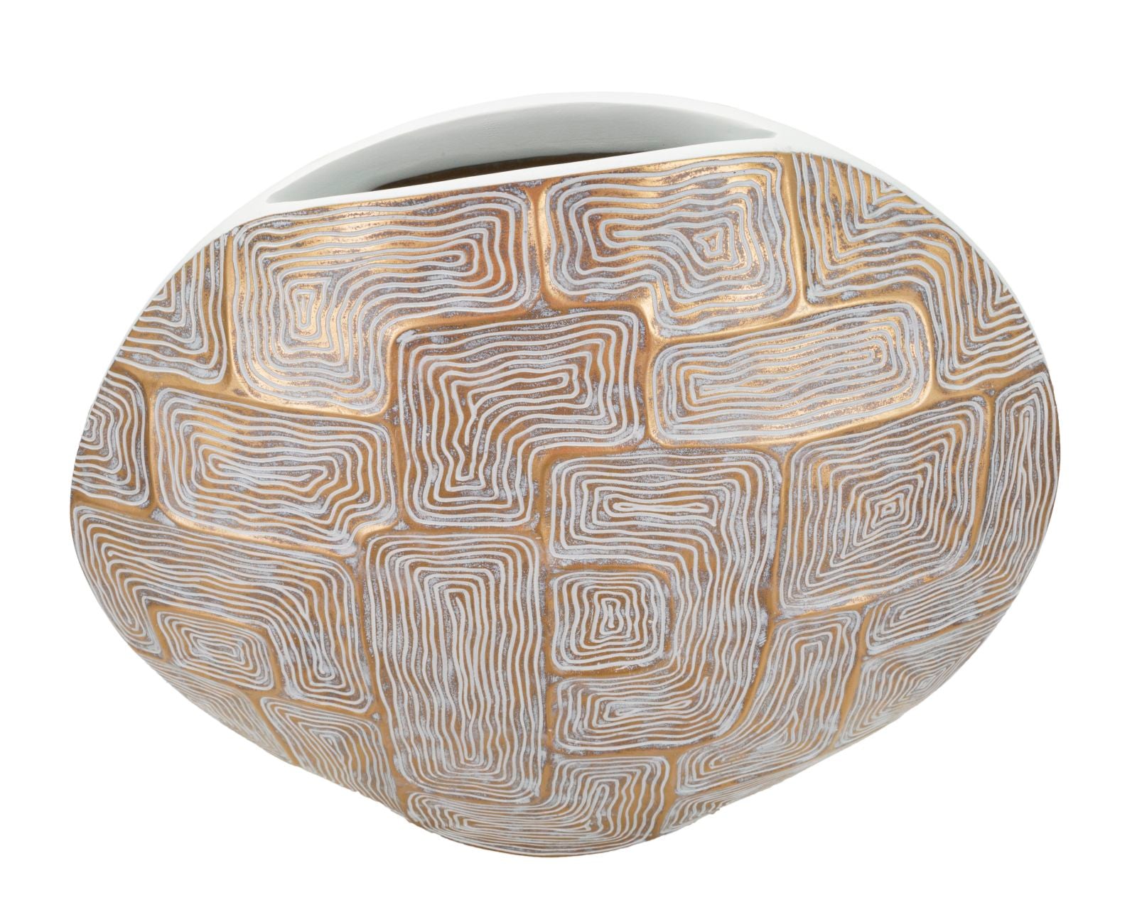 Vaso de Resina MODERN – Dourado, Branco
