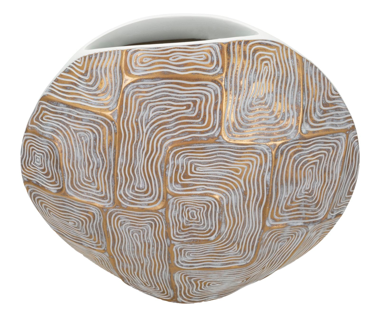 Vaso em Resina MODERN – Ouro, Branco