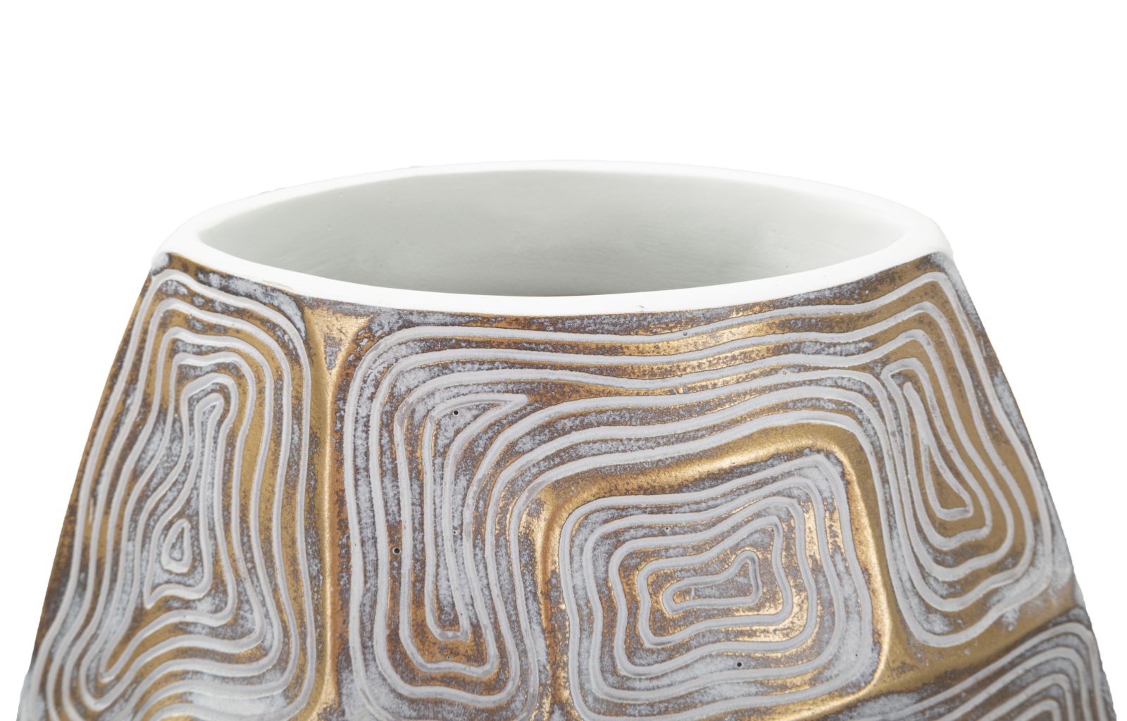 Vaso de Resina MODERN – DOURADO, BRANCO