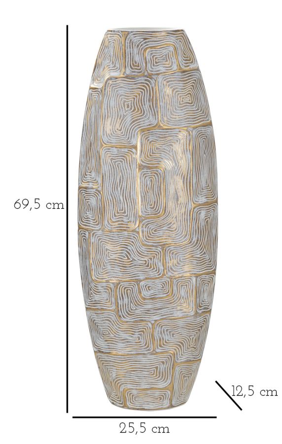 Vaso de Resina MODERN – DOURADO, BRANCO