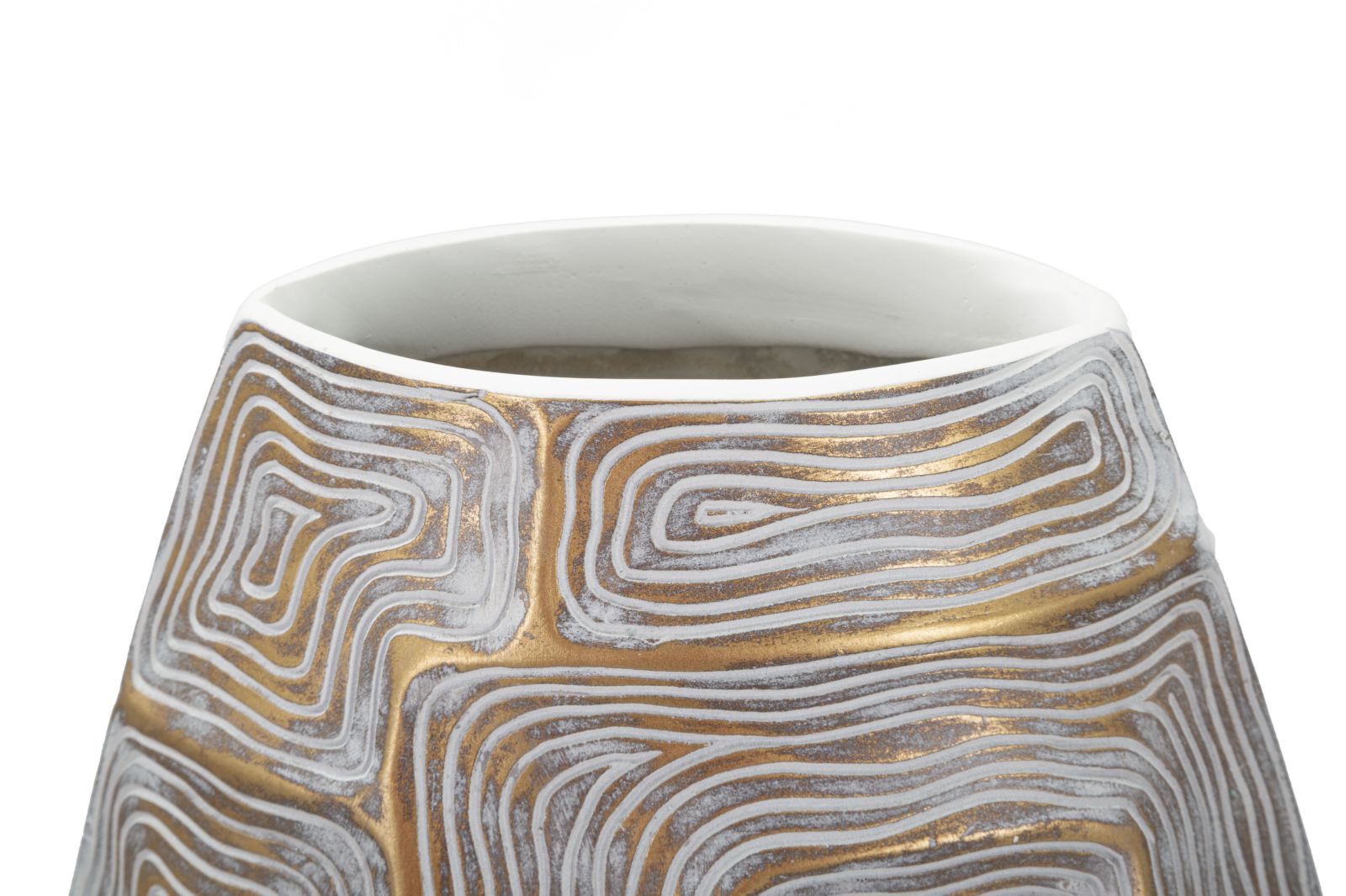 Vaso de Resina MODERN – Dourado, Branco