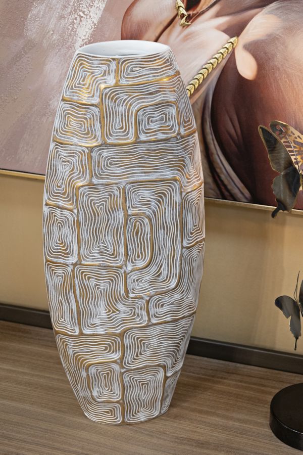 Vaso de Resina MODERN – Dourado, Branco
