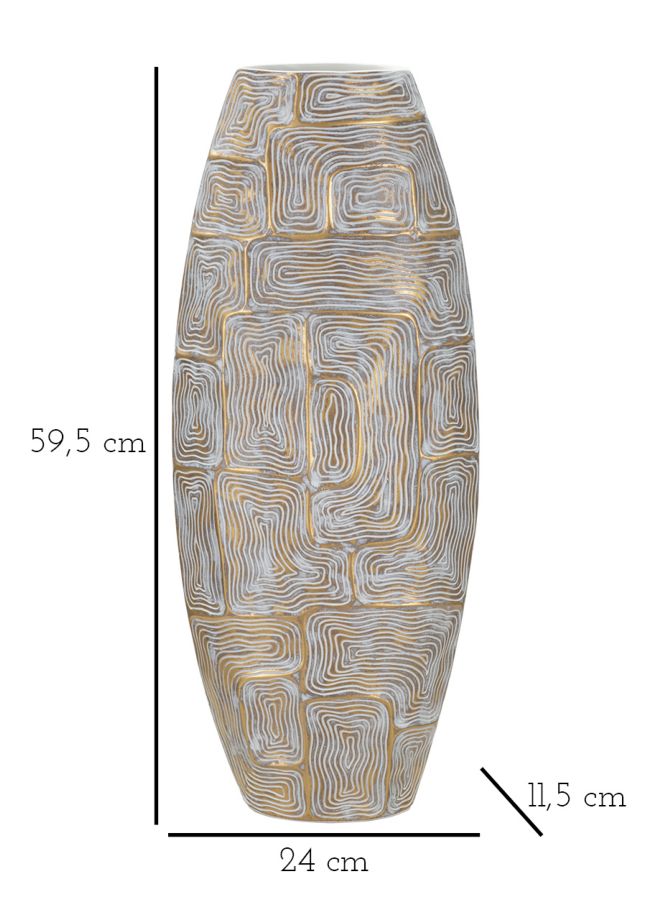 Vaso de Resina MODERN – Dourado, Branco