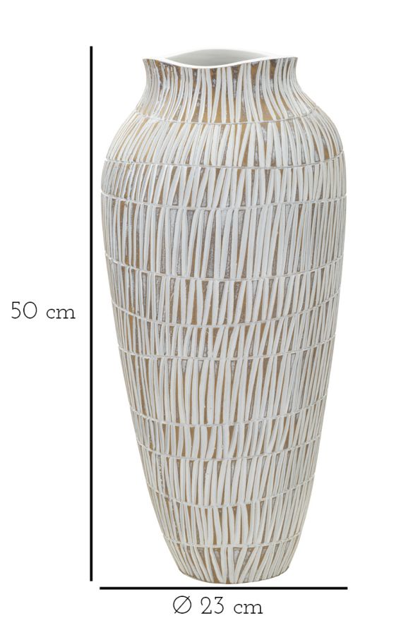 Vaso de Resina MODERN – Dourado, Branco