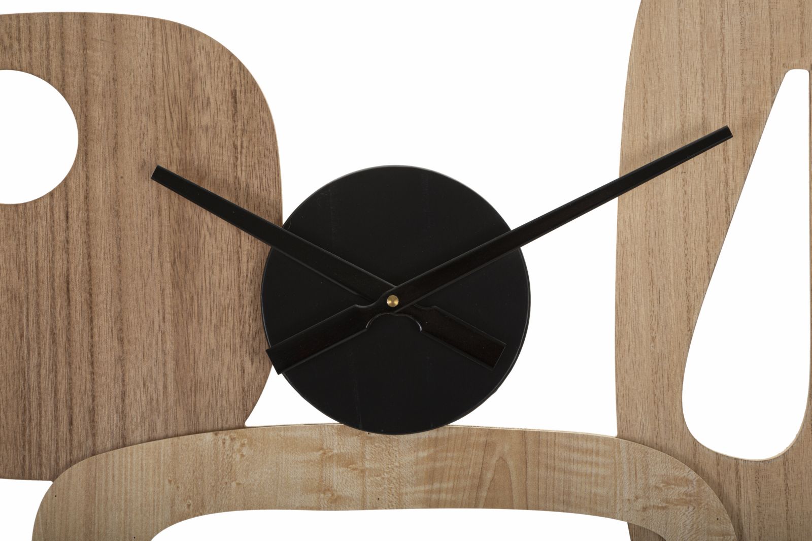 Relógio de Parede Redondo – Preto e Castanho – Metal e MDF