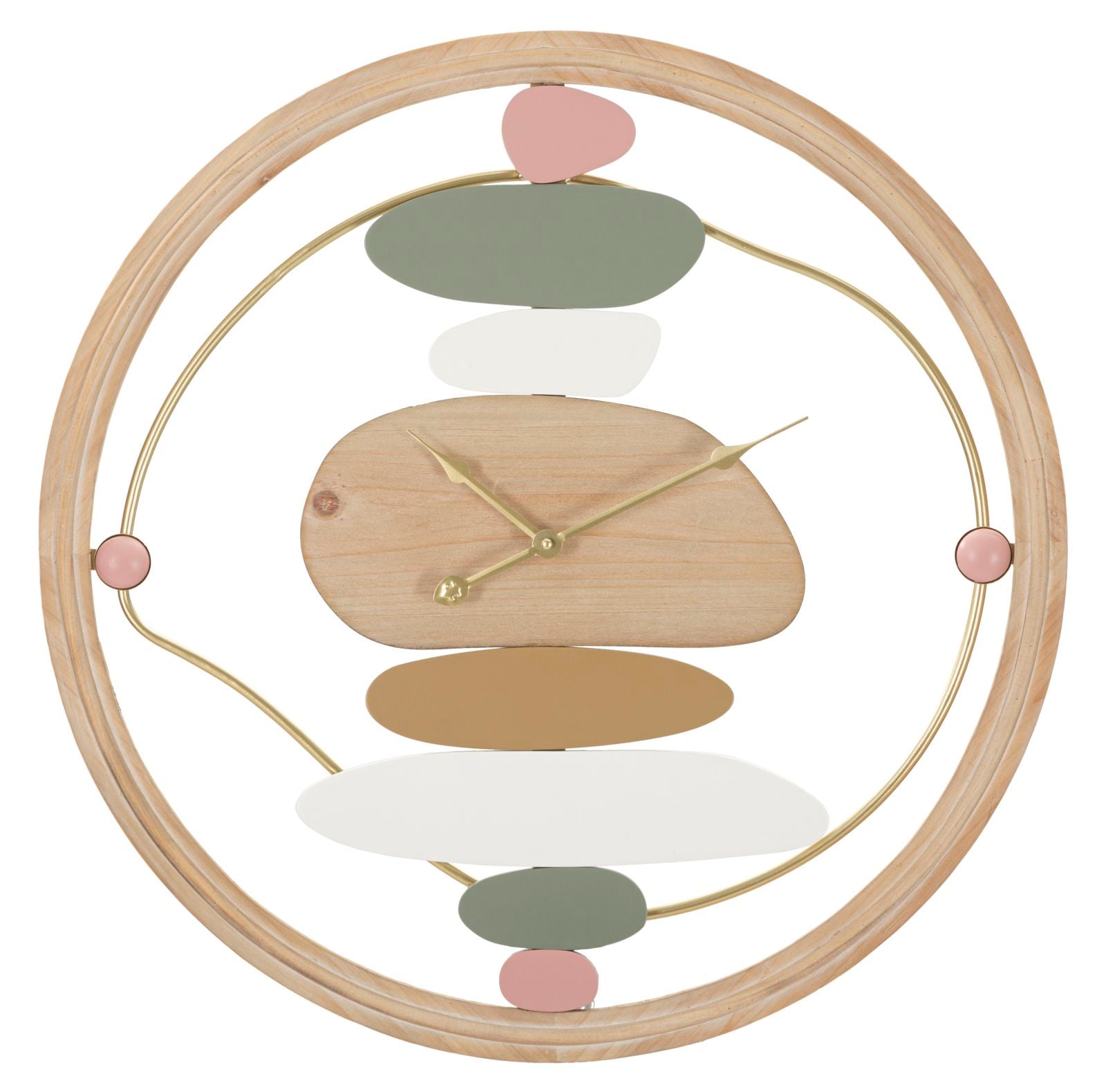 Relógio de Parede Redondo – Multicolor – Metal e Madeira MDF
