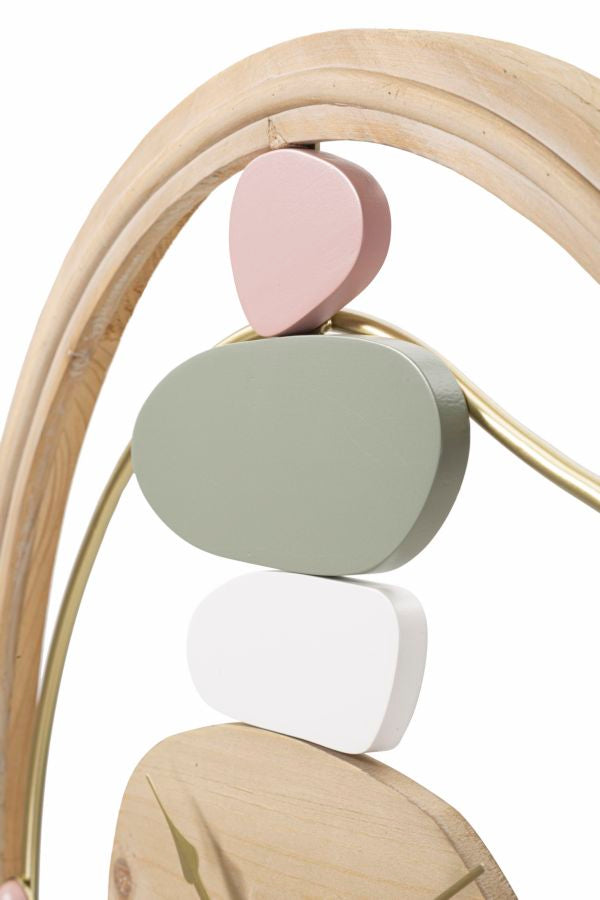 Relógio de Parede Redondo – Multicolor – Metal e Madeira MDF