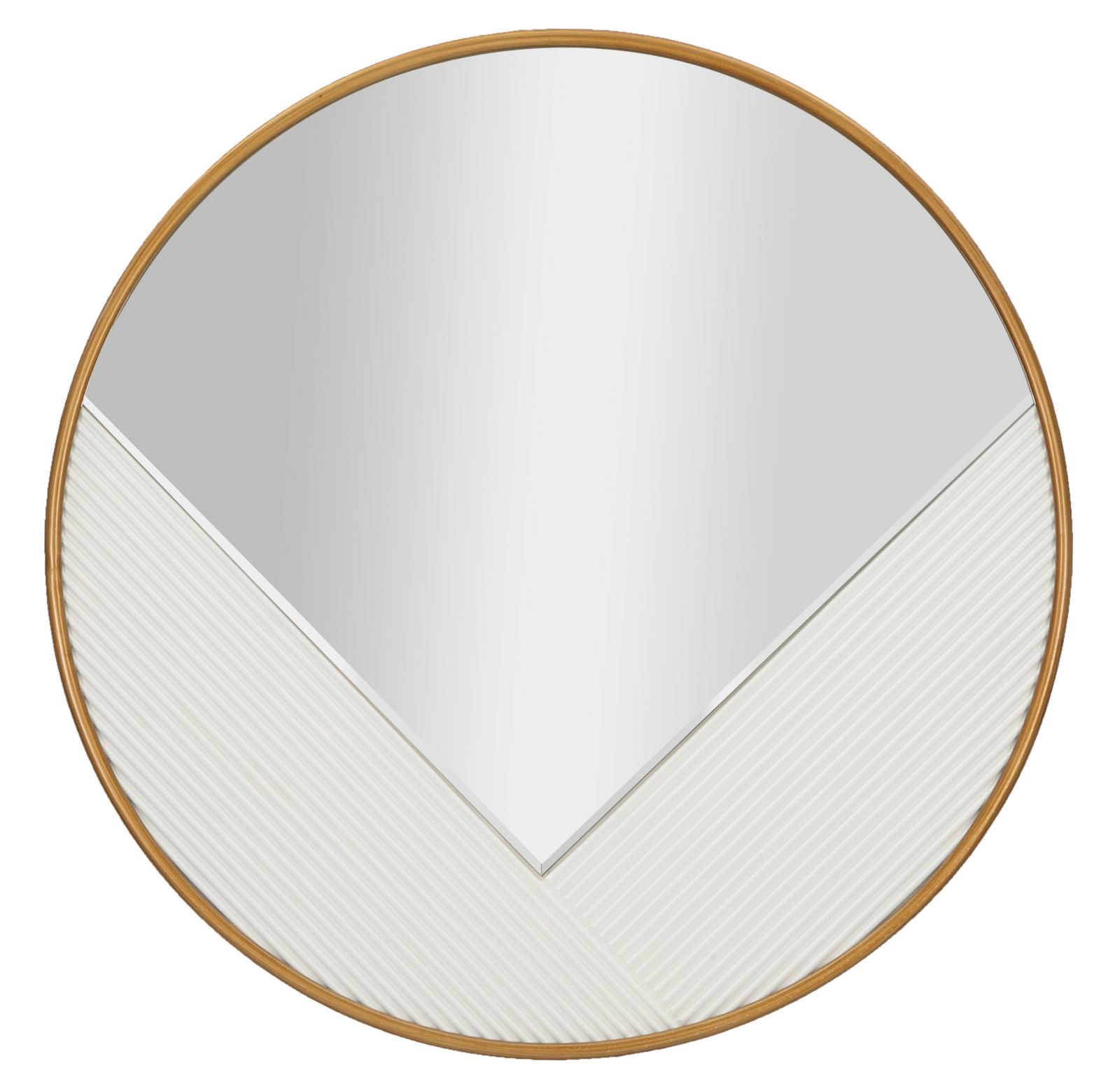Espelho de Parede Redondo MODERN – Branco e Dourado