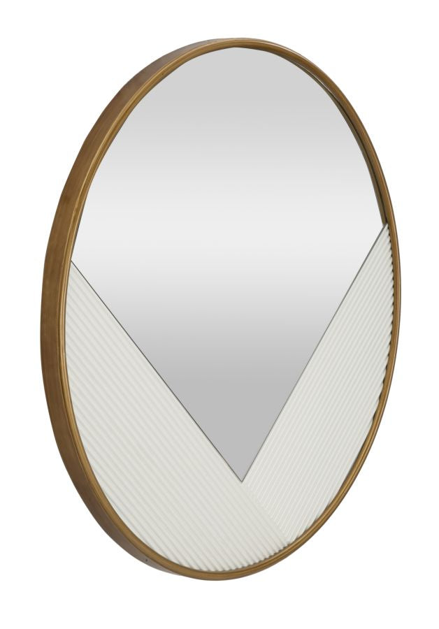 Espelho de Parede Redondo MODERN – Branco e Dourado
