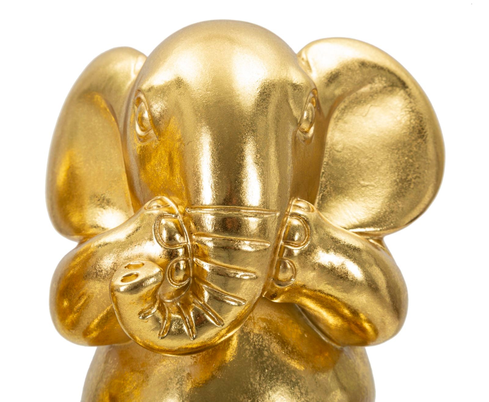 Conjunto de 3 Elefantes Sentados GLAM – Dourado