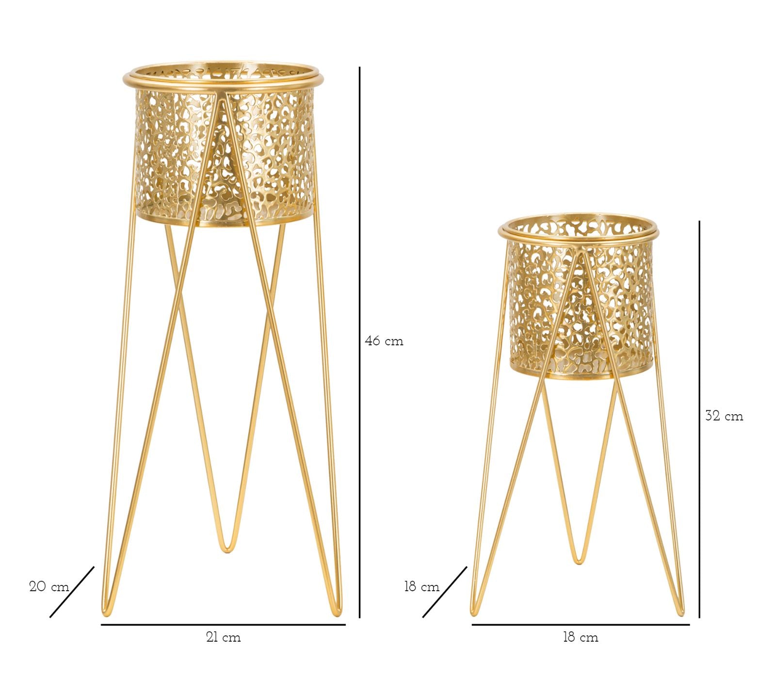 Suportes de Vaso GLAM – Dourado
