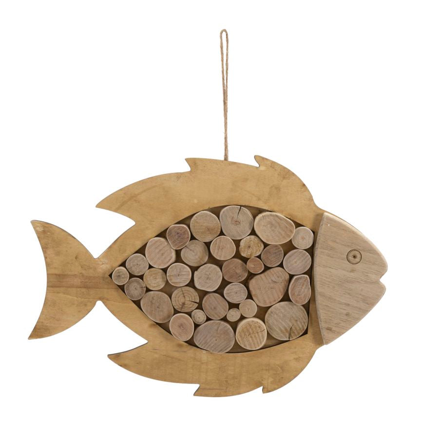 Escultura Suspensa em Forma de Peixe MODERN – Natural