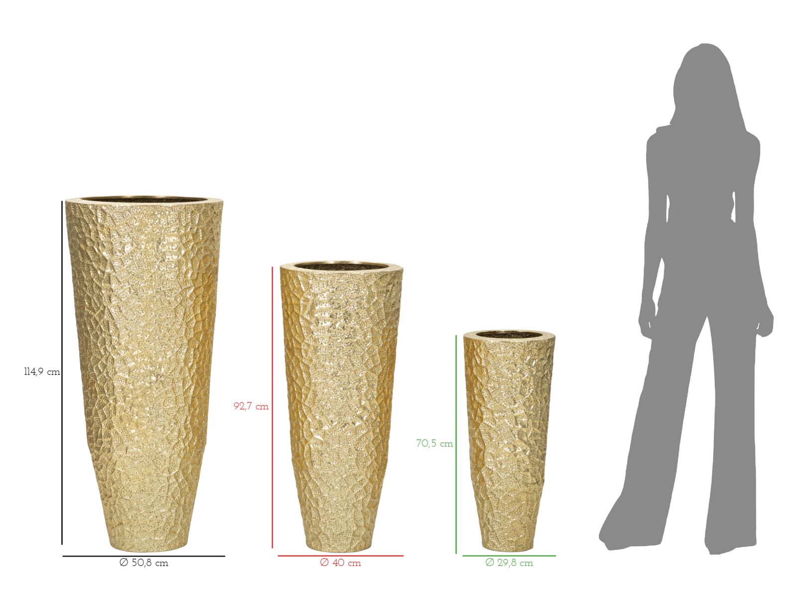 Conjunto de Vasos Redondos GLAM – Dourado