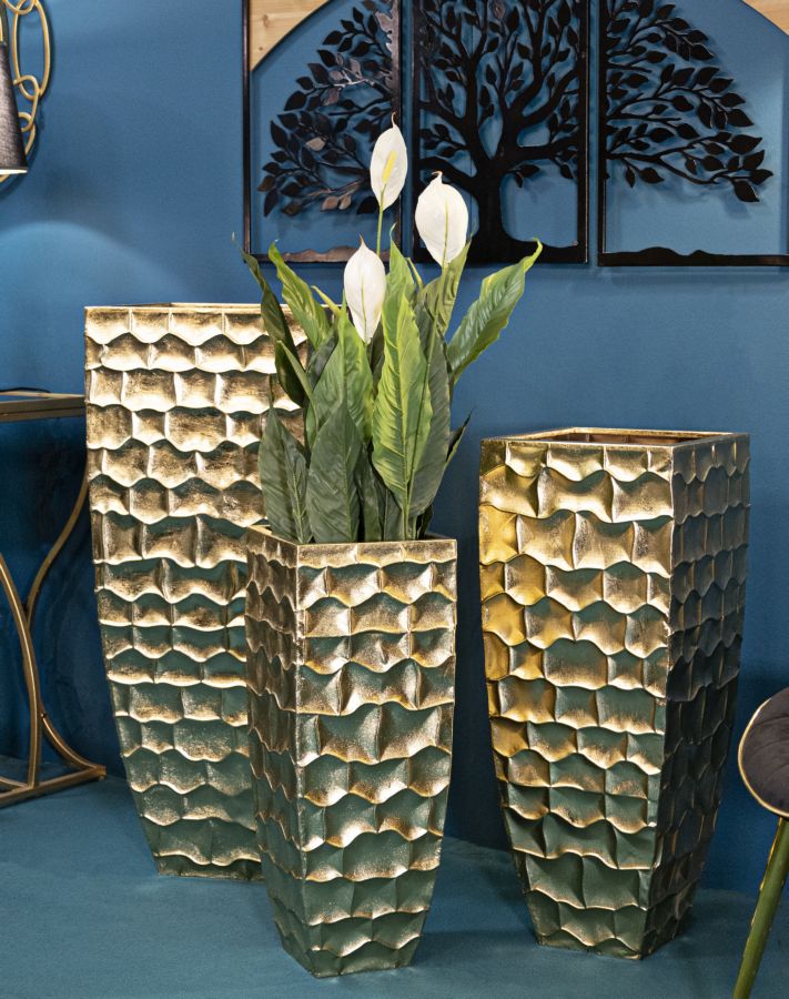 Conjunto de Vasos Quadrados GLAM – Dourado