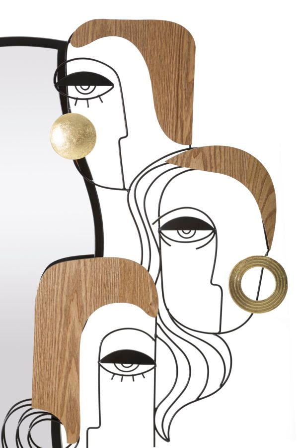Espelho de Parede MODERN – Preto, Castanho, Dourado