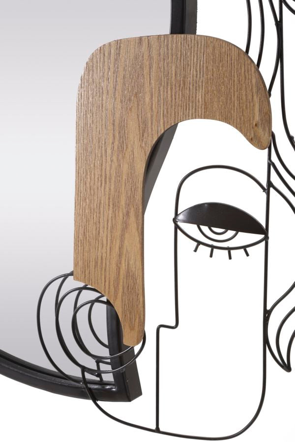 Espelho de Parede MODERN – Preto, Castanho, Dourado
