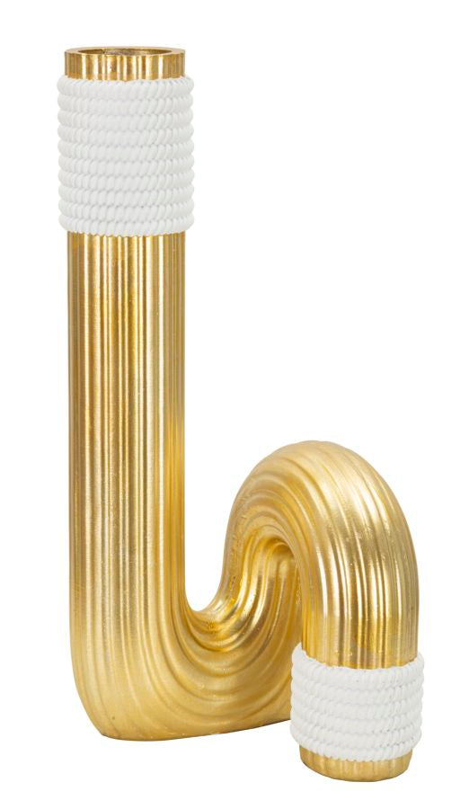 Vaso Elegante GLAM – Dourado e Branco