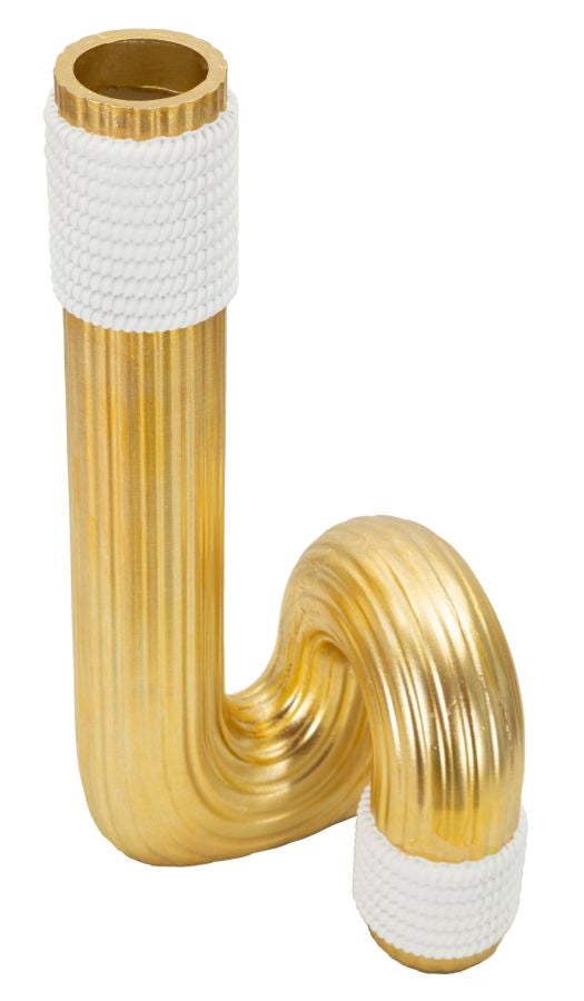 Vaso Elegante GLAM – Dourado e Branco