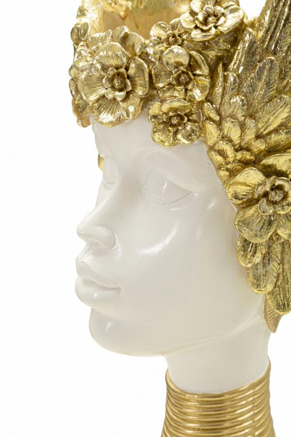 Escultura GLAM – Branco, Dourado