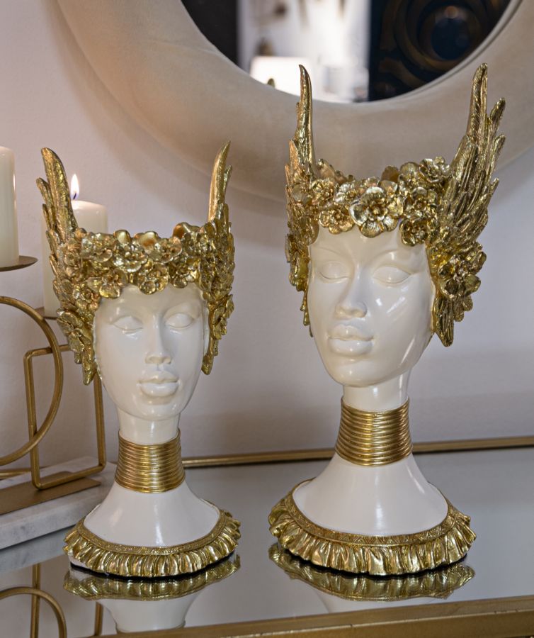 Escultura GLAM – Branco, Dourado