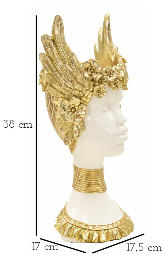 Escultura GLAM – Branco, Dourado