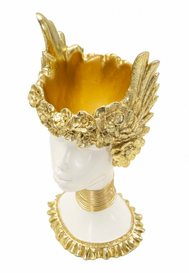 Escultura GLAM – Branco, Dourado