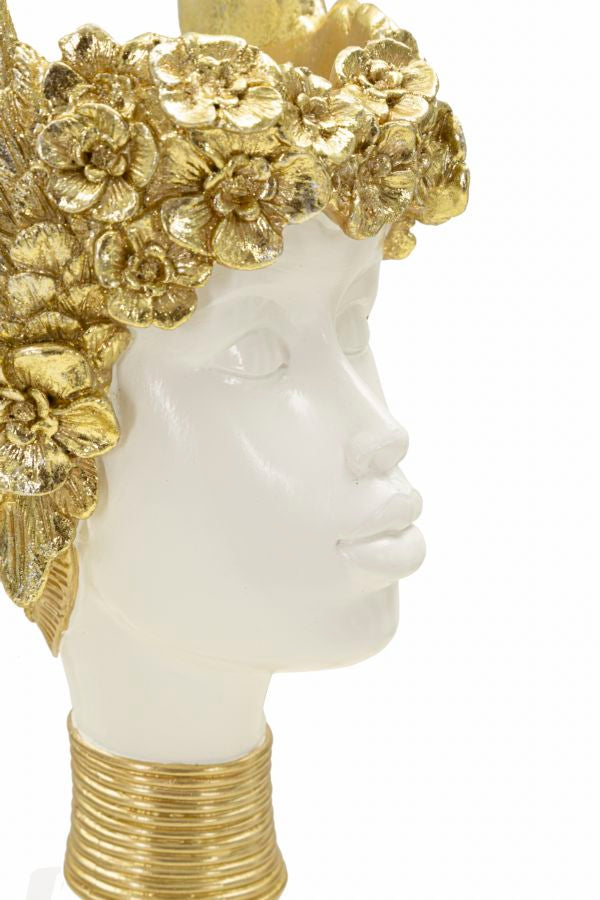 Escultura GLAM – Branco, Dourado