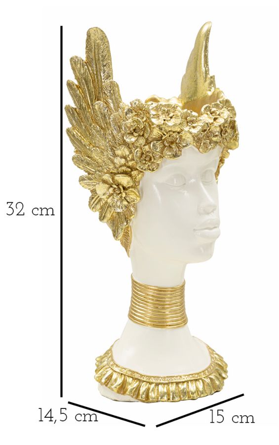 Escultura GLAM – Branco, Dourado