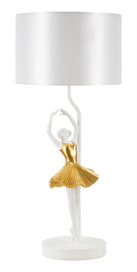 Candeeiro de Mesa GLAM – Dourado e Branco