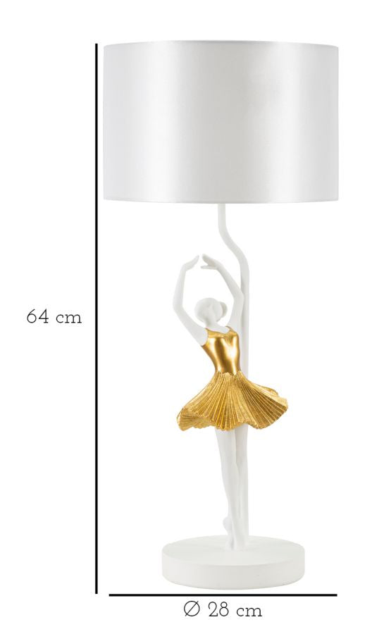 Candeeiro de Mesa GLAM – Dourado e Branco