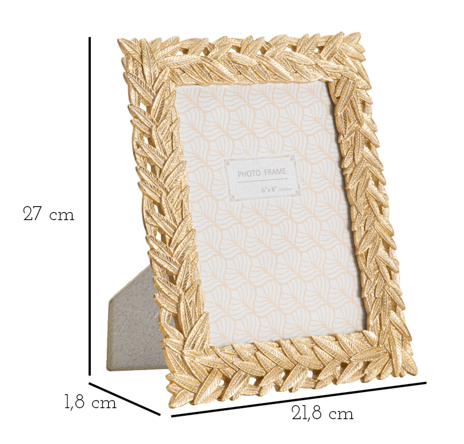 Moldura Rectangular Independente GLAM – Dourado – 15x20 cm