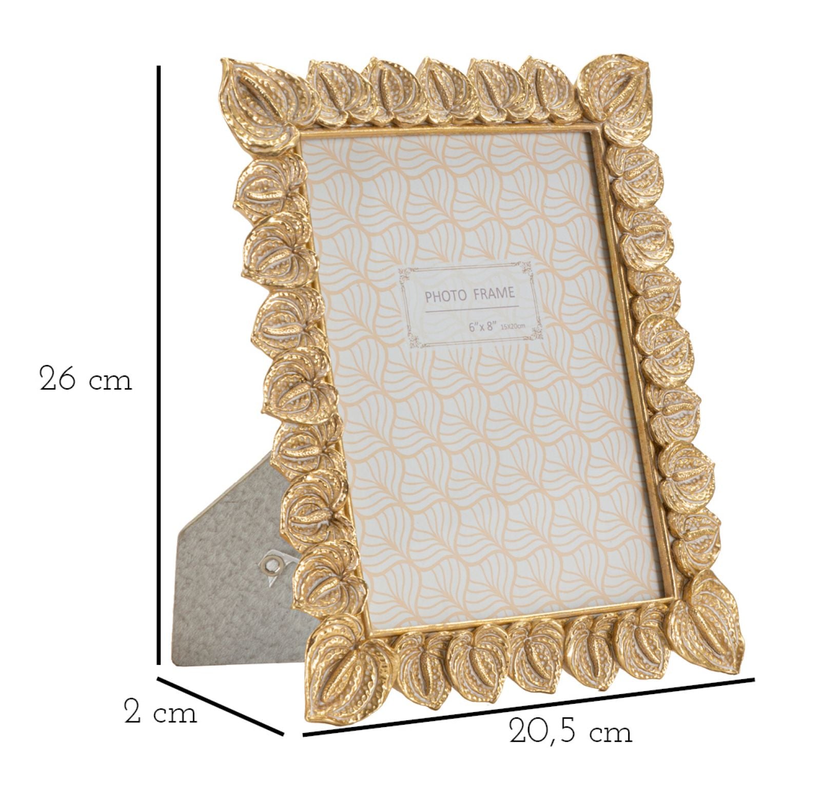 Moldura Rectangular GLAM – Dourada – 15x20 cm