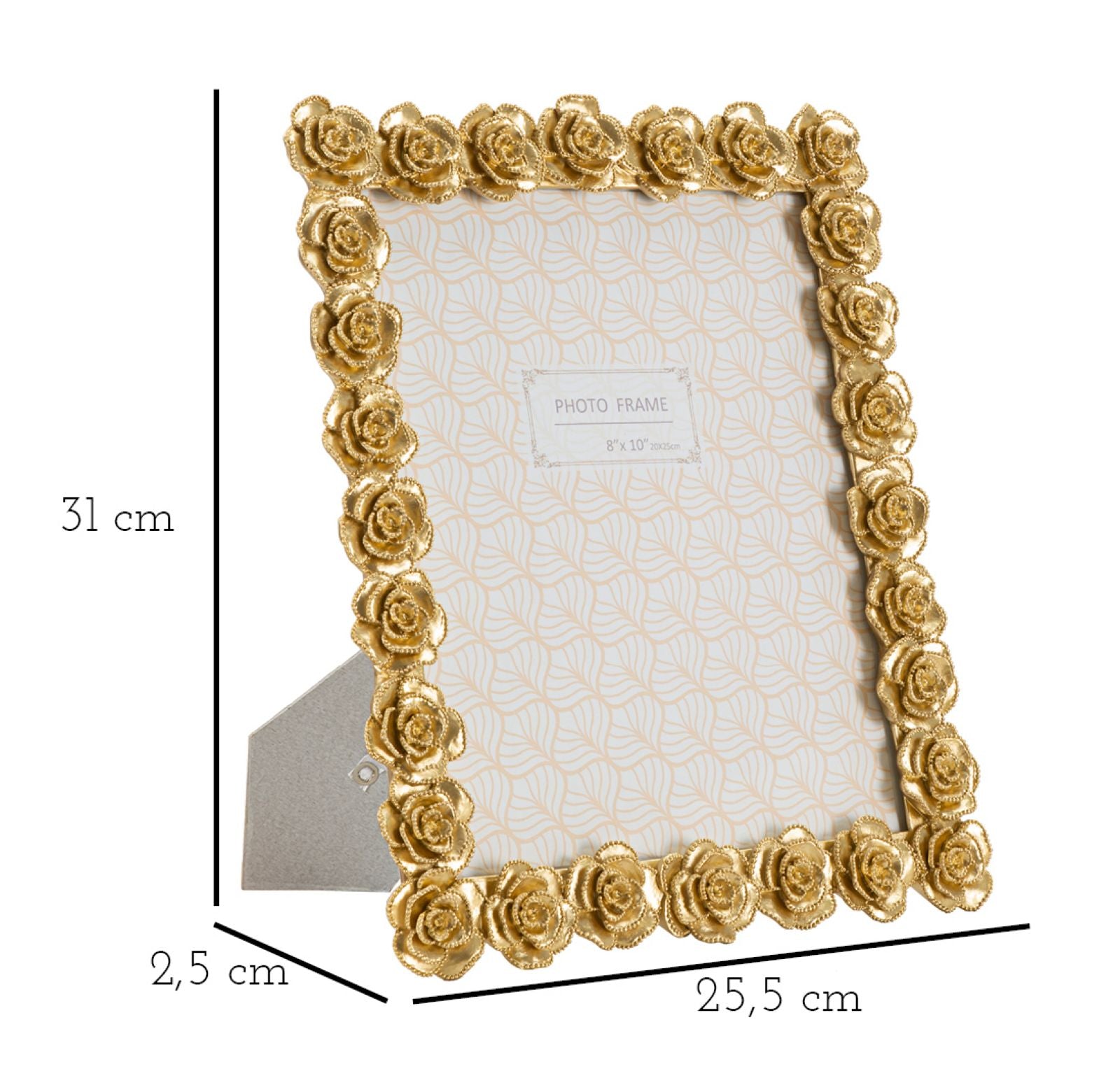 Moldura Retangular Free-standing GLAM – Dourado – 20x25 cm