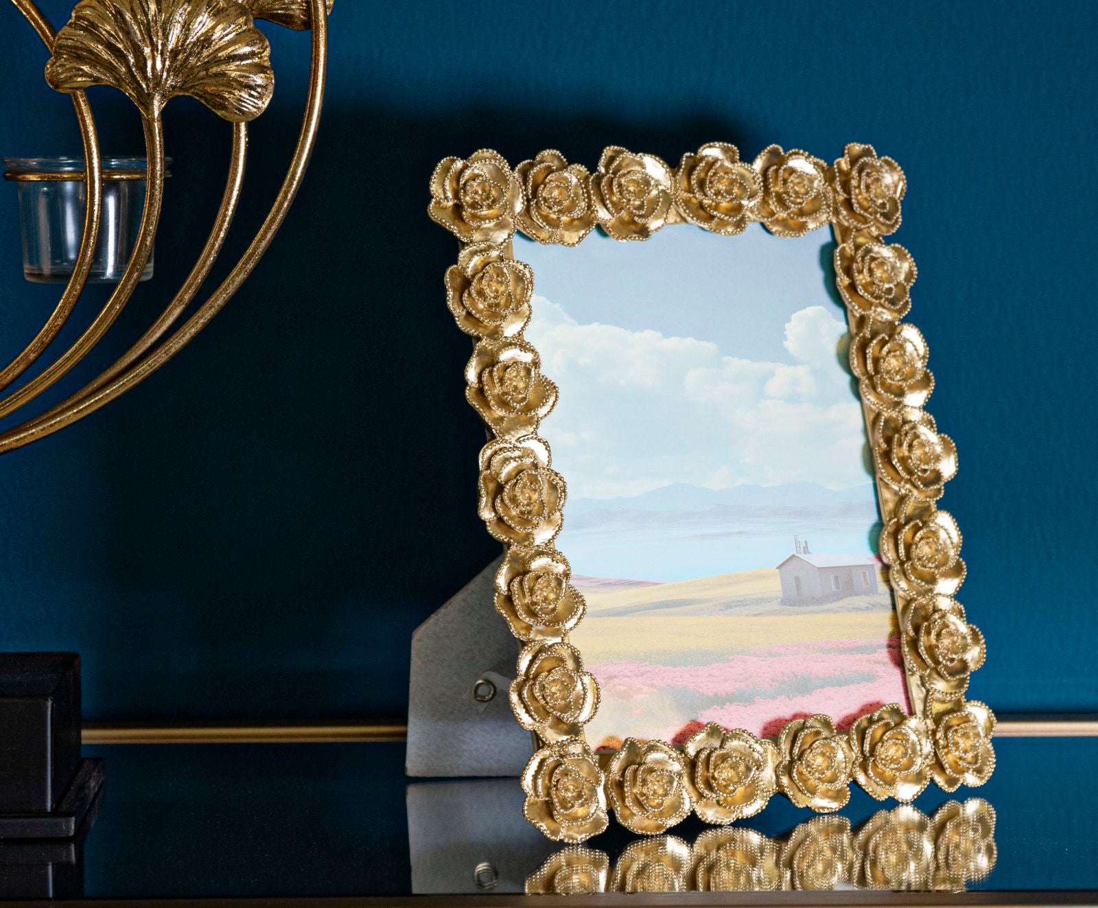 Moldura Rectangular GLAM – Dourado – 15x20 cm